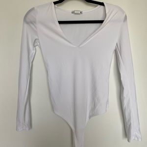 White long sleeve one piece